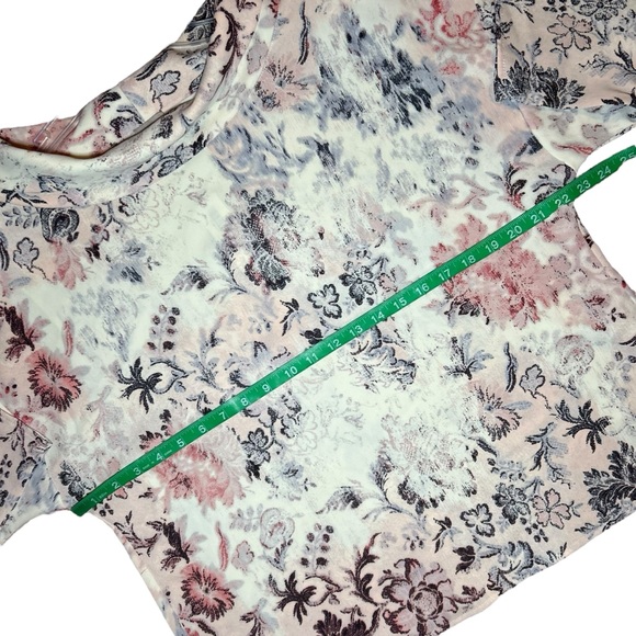 CHICOS NWT Parisian Floral 3/4 Sleeve Mock Neck Top 1 (M/8) - Picture 7 of 12